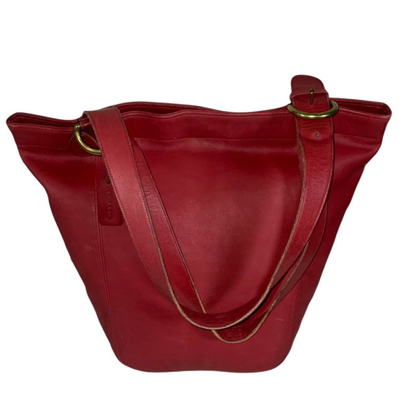 COACH VINTAGE DUFFLE SOHO XL CHERRY RED LEATHER BAG 4082 - Picture 15 of 15